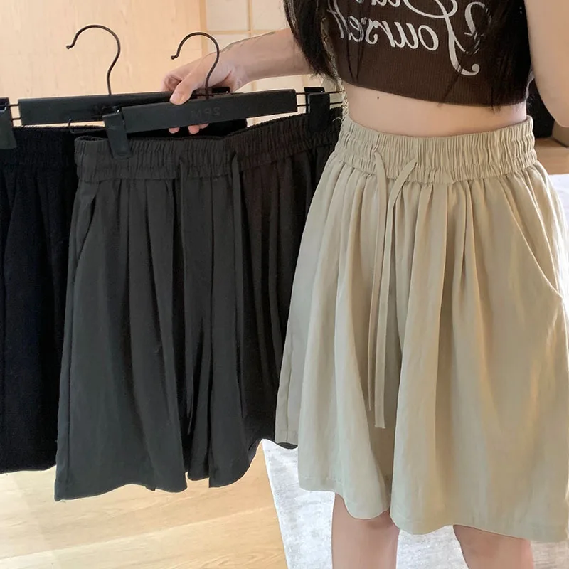 Women’s High-Waist Loose Fold Shorts