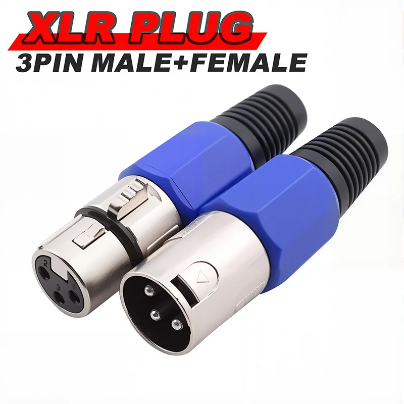 5ชิ้นXLRเชื่อมต่อ3 Pinsชายและหญิงไมโครโฟนสายสัญญาณเสียงเชื่อมต่อXLRอะแดปเตอร์เชื่อมต่อ 1