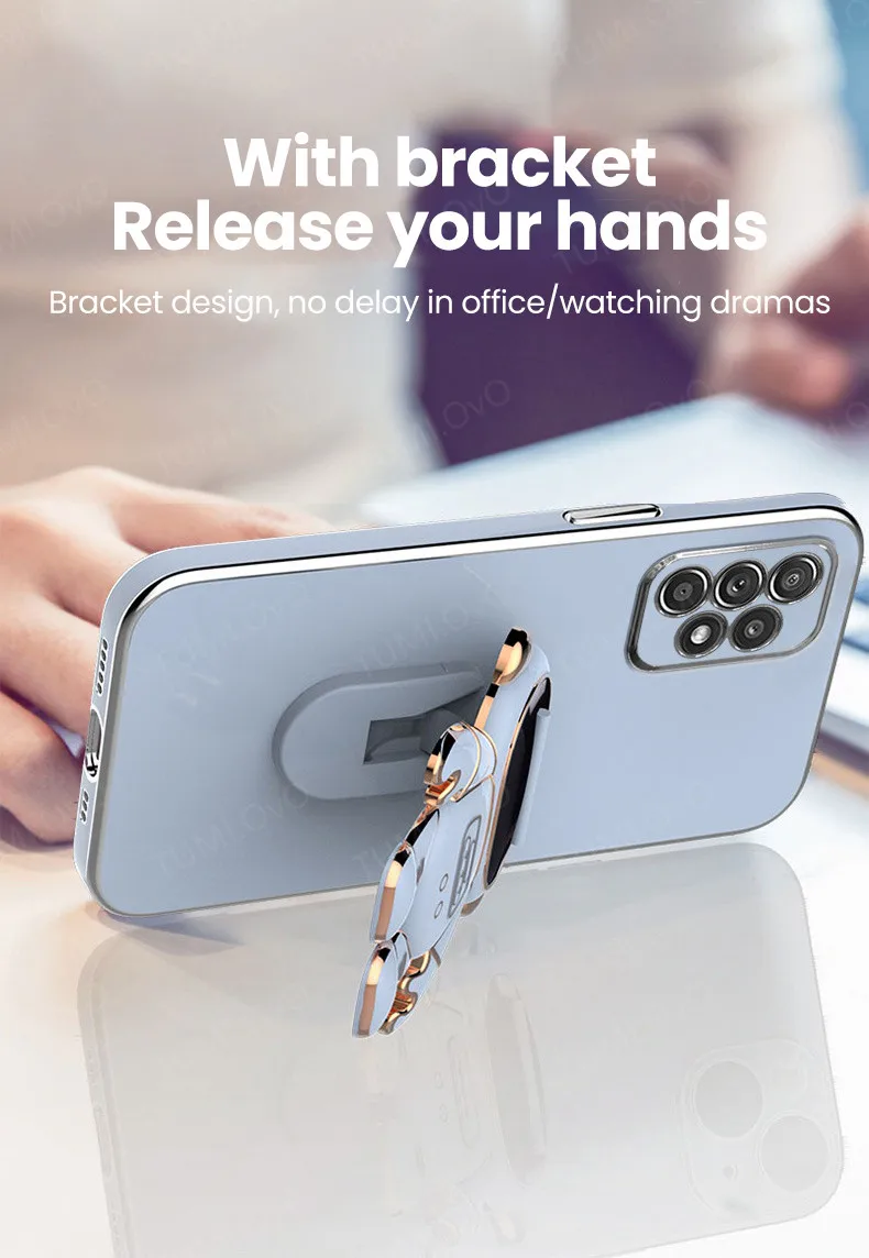 Luxus Astronaut Holder Case fir Samsung Galaxy A21S A31 A51 A71 A03S A10 A20 A30 A50 A11 A22 A42 A33 A53 Telefonstand Ba_voghion.com