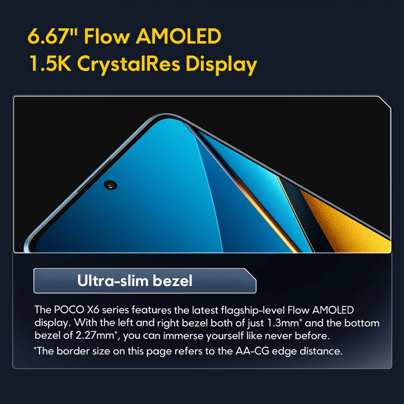 POCO X6 5G Cellphone 120Hz 1.5K AMOLED Screen 5100mAh 67W Charger 64MP Camera Snapdragon 7s Gen 2 MIUI 14