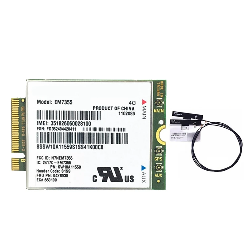 EM7355 WWAN карта + антенна FRU 04X6038 NGFF 4G Wifi карта для Thinkpad X1 Carbon L440 L540 T440 T540P X240 прочная