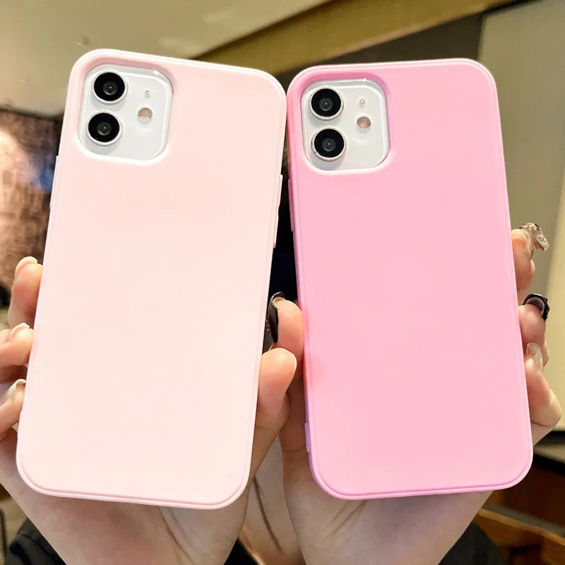 Luxury Soft Silicone Matte Shockproof Phone Case - Solid Color Cover