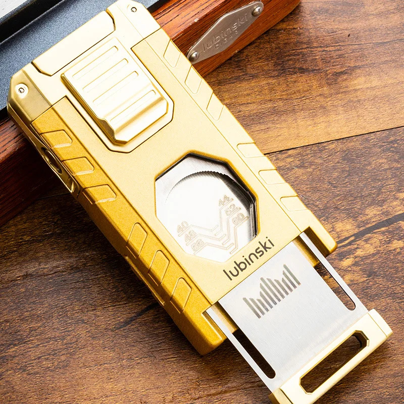 5 in 1 Multifunction Cigar Accessories Lighter Built In Cutter Measurement Cigar Needle Holder Luxury Zinc alloy lighters