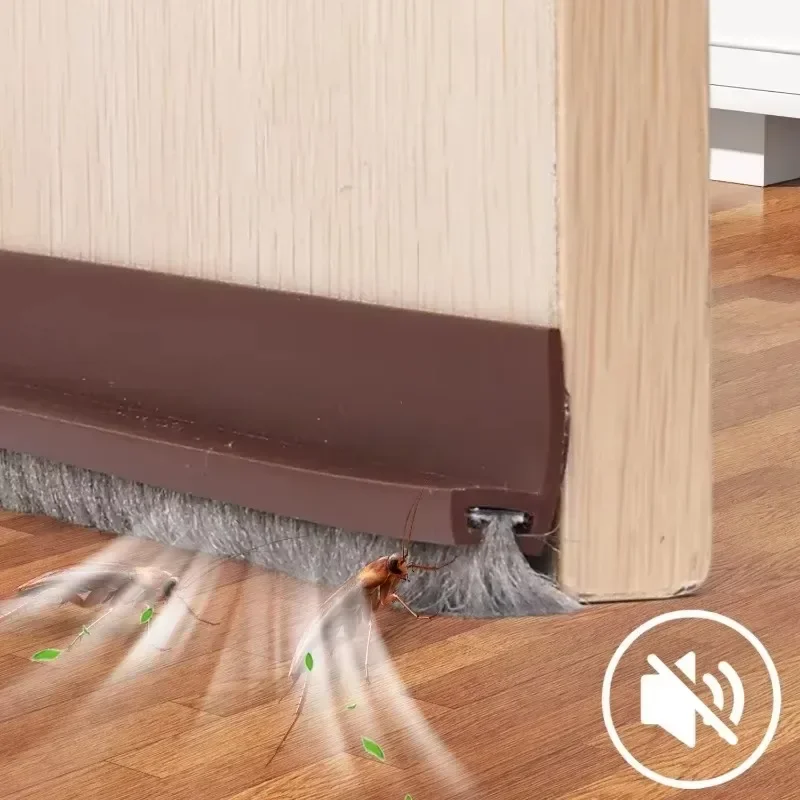 Door Seal Strip 3/1M Sweep Brush Blocker Insect Sound Proof Self Adhesive