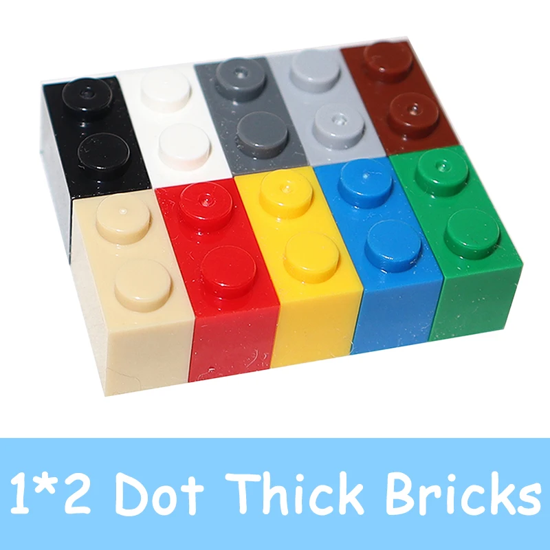 80PCS MOC Assemble Particles 3004 3065 1x2 Bricks Dots Thick 1*2 Building Blocks DIY Educational Creative Toy for Kids цена и фото