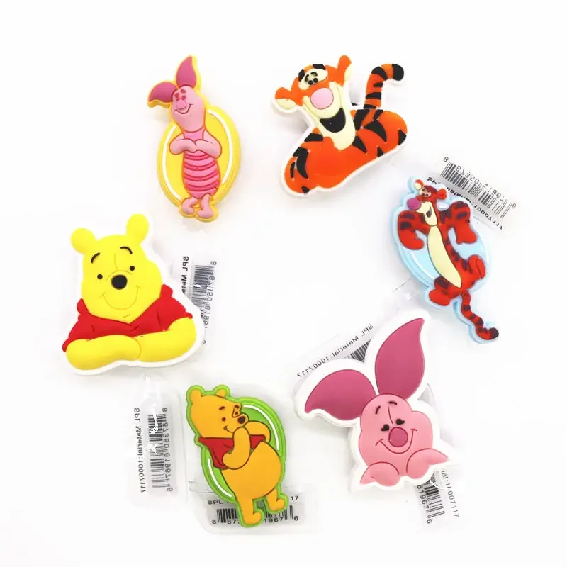1pcs Original Winnie the Pooh PVC Shoe Charms Cartoon Tigger Piglet Jeans  Clog Pins Kids Women Shoe Decorations