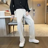 Spring Summer Men Suit Pants Wide Leg Long Drape Trousers Fashion Streetwear Clothing Solid Stretch Waist Oversize Pants Black 5