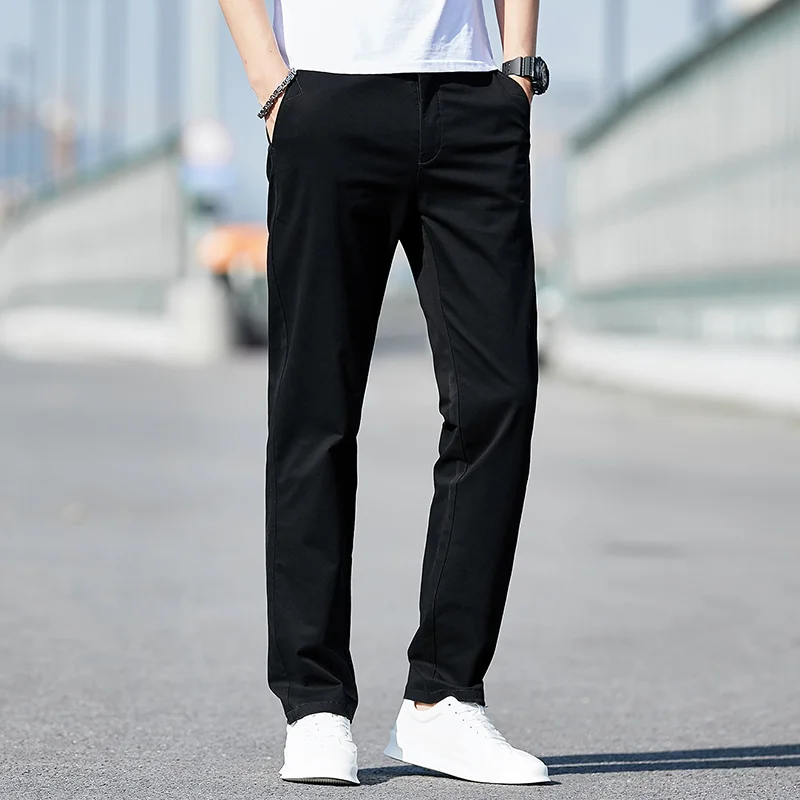 Slim Fit Men's Casual Pants Four Season Lightweight Business Western-Style Easy Maintainance Comfortable Men's Trousers