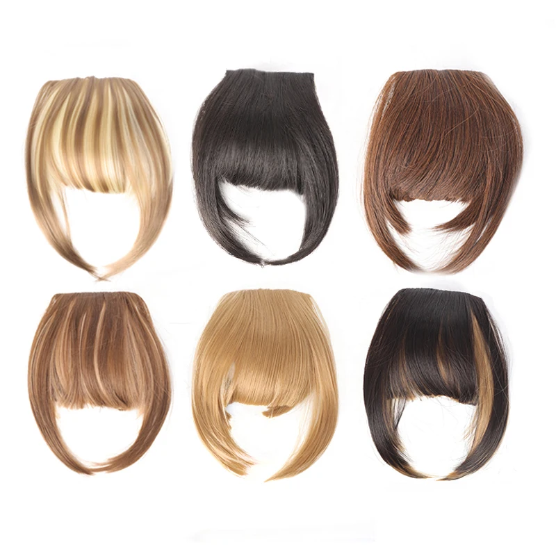 LUPU Synthetic Hair Blunt Bangs With Clip In Hair Extensions Natural False Hair looking For Daily Use Hair Accessories Women
