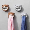 Cartoon Bear Towel Storage Rack Self Adhesive Towel Plug Holder Hook Towel Stopper Kitchen Bathroom Rag Dishcloth Clip Organizer 2