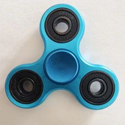 Enhanced Aluminum Alloy Plated Fidget Spinner with Mute Bearing (Blue)