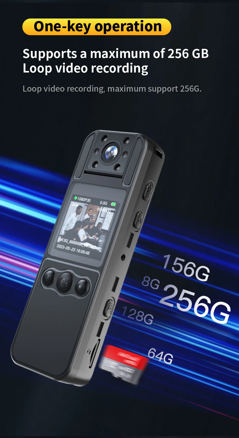 מצלמה עם אודיו וידאו הקלטה 180 ° עדשה מסתובבת, hd 1080p, 6 שעות סוללה