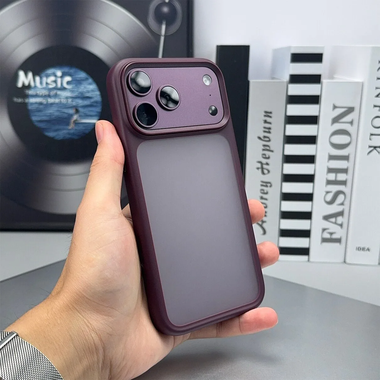 Sleek Translucent Phone Case with Air Camera Control Button - Durable Acrylic TPU Hybrid Armor Mat Cover