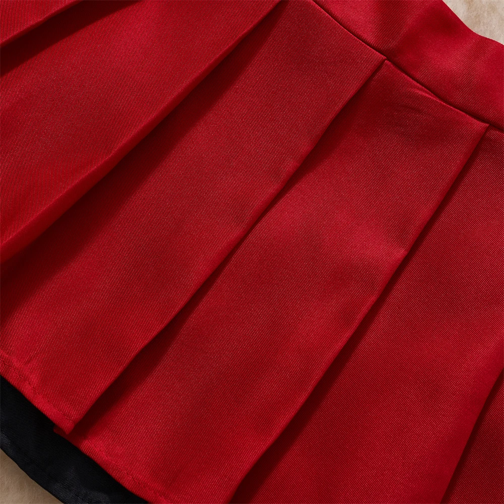 Japan Hotsweet Women's Sleepwear Set Strapless Cut Petal Sleeve Crop Top With Lace Up Pleat Mini Skirt Sexy Erotic Lingerie Set