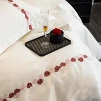 Ensemble de quatre pièces en coton hommage satin haut de gamme, simple et luxueux, rencontre un ensemble de lit, années 50 3