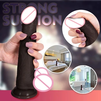 3in1 Black Dildo Vibrators For Women Heating Thrusting Swing Silicone Suction Cup Vibrating Dildo Realistic Penis Adult Sex Toys 5