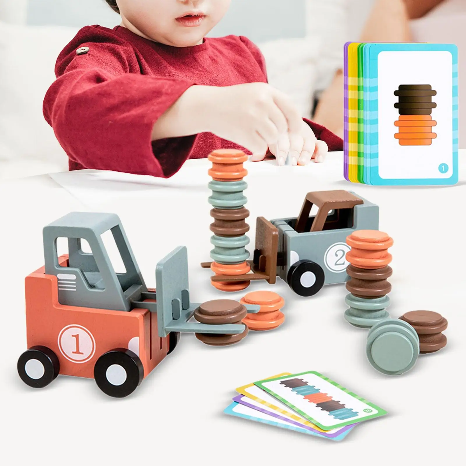 

Forklift Toy Stacking Matching Skill Game Education Wooden Educational Toy