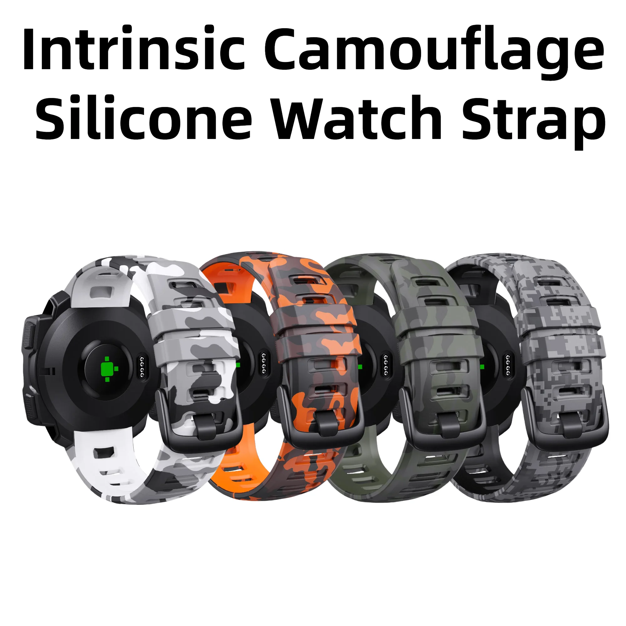 Bracelet Tressée loop élastique pour Garmin Instinct Solar - Tactical Edition Rouge et Noir