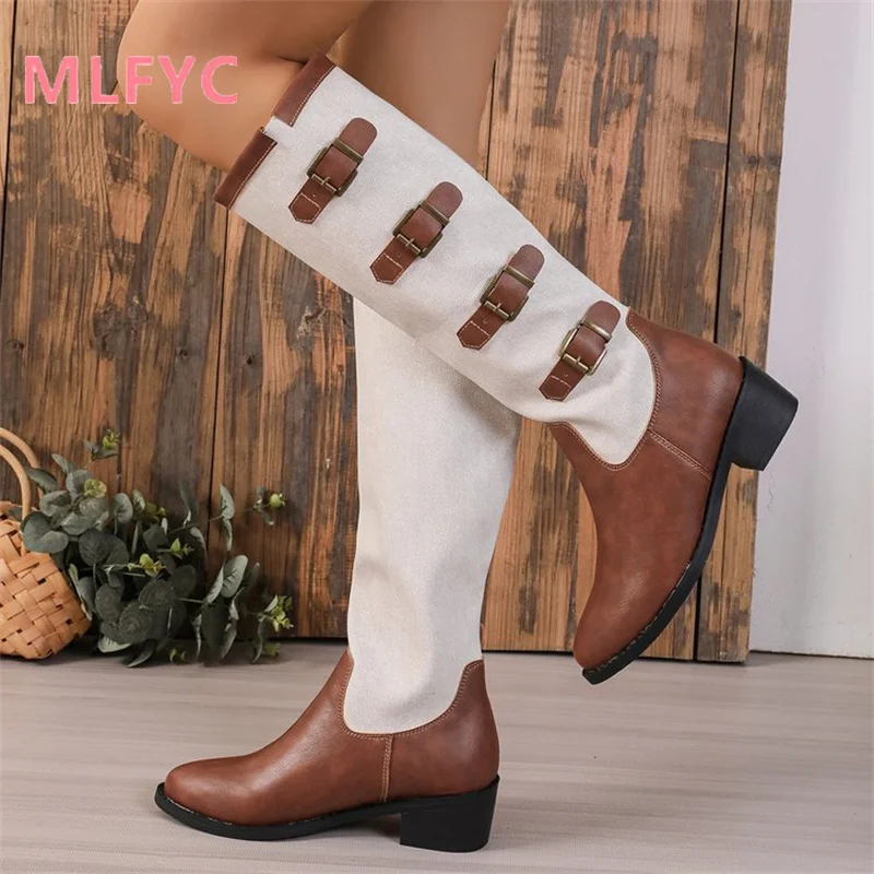 Women Large Thick Sole Thick Heel Long Boots Women Autumn Winter New Soft Sole Lightweight Comfortable Long Sleeve Single Boot