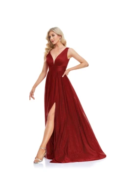 فساتين سهرة أنيقة على شكل حرف a فاخرة بطول الأرض بدون ظهر رسمية عميقة على شكل حرف v للنساء فساتين حفلات الزفاف 5