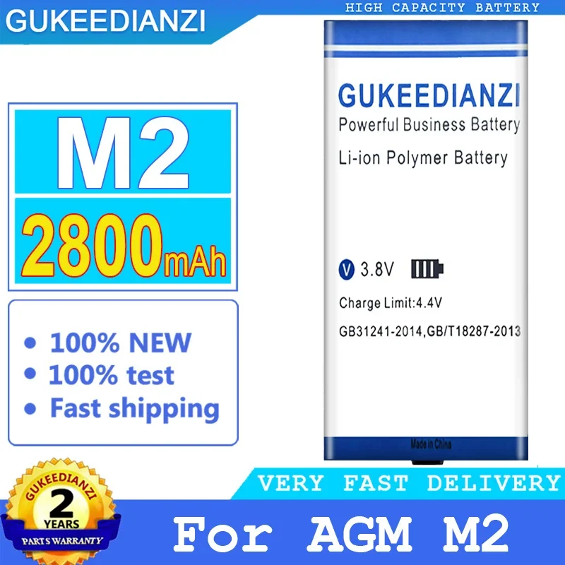 

Rechargeable 2800mAh 100% Originnal Mobile Phone Replacement Battery For AGM M2 Smartphones Batteries