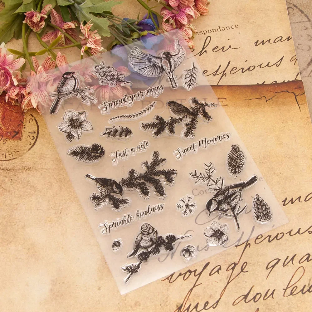 Bird Plants Clear Stamps Seal for DIY Scrapbooking Card Transparent Stamps Making Photo Album Crafts Decoration New