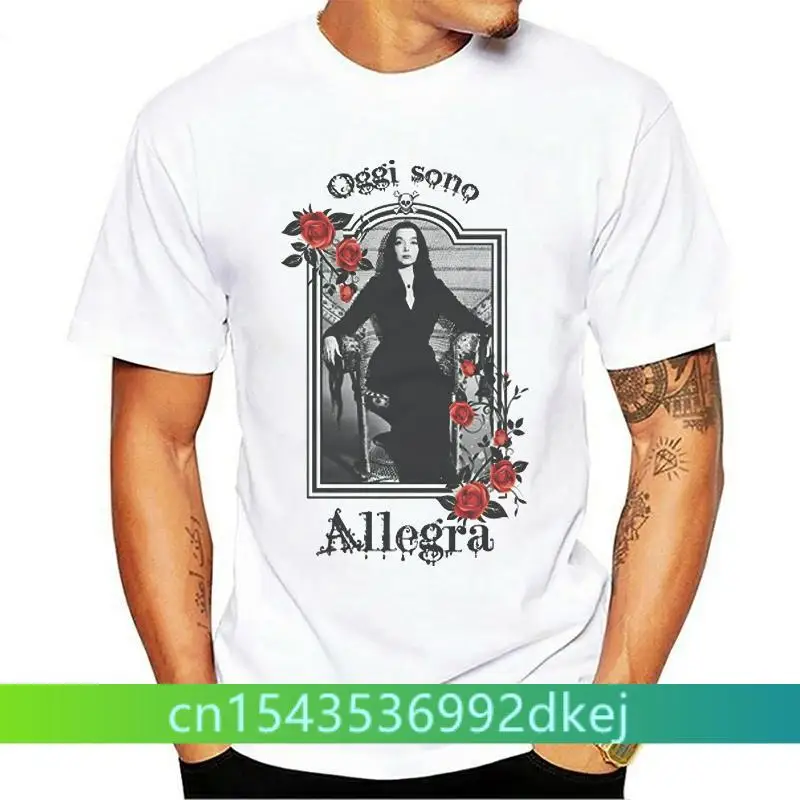 T-Shirt Donna Morticia Addams Oggi Sono Allegro Gen0541