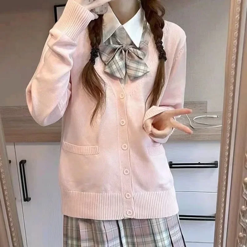 Fashionable single breasted long sleeved solid color cardigan - elegant women's V-neck knit design, Full score daily collocation 3