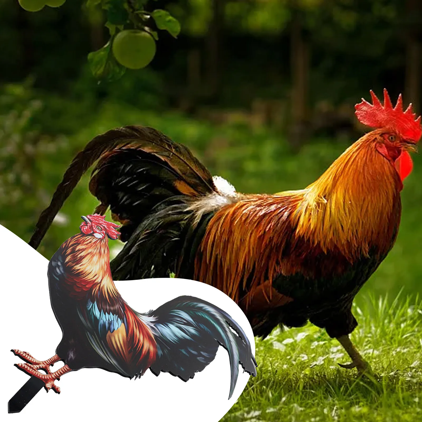 

Rooster Figurines Iron Chicken Rooster Statues Sculptures Yard Art Decor Art Crafts Chicken Decorations Garden Ladder