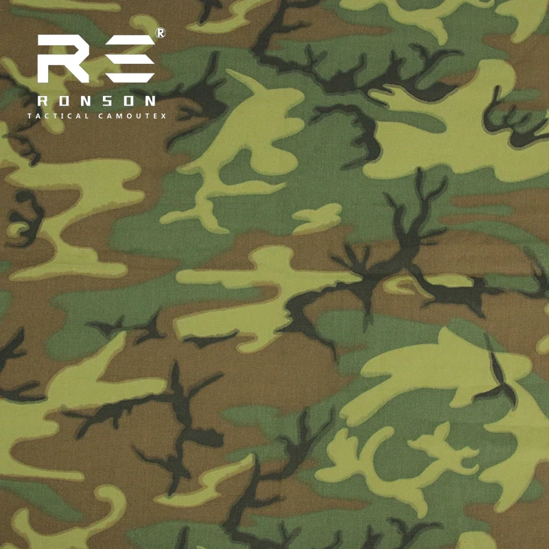 hot sale 50% Nylon 50% Cotton fabric ERDL CAMO NYCO5050 Ripstop tactical fabric use for uniform in stock