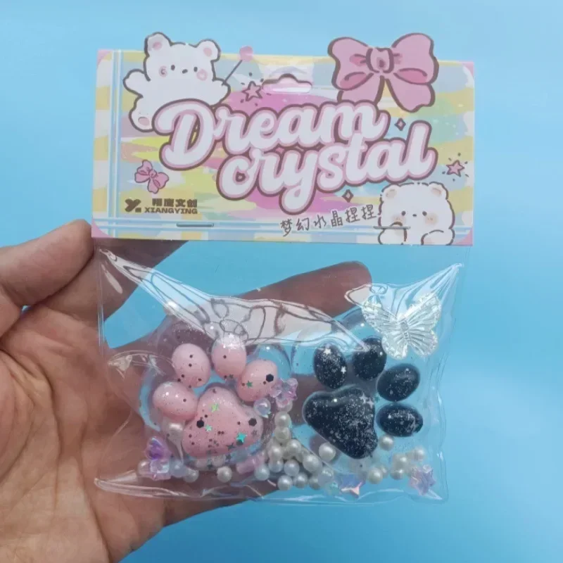 Cute Cat Paw Pinch Toy Slow Rebound Transparent Cube Stress Relief Toys Blingbling Squeeze Toy Kids 3