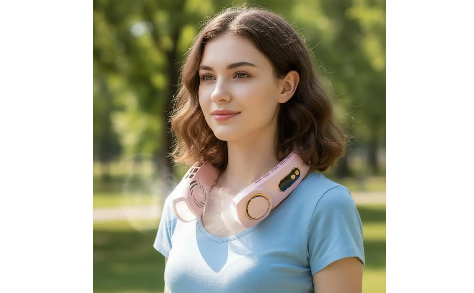 Neck Fan 360° Surround Wind Flow Hanging Neck Fan Wearable Air Cooler 3-Speed Adjustment Glowing Display Digital Display Neck Fan 360° Surround Wind Flow Hanging Neck Fan Wearable Air Cooler 3-Speed Adjustment Glowing Display Digital Display