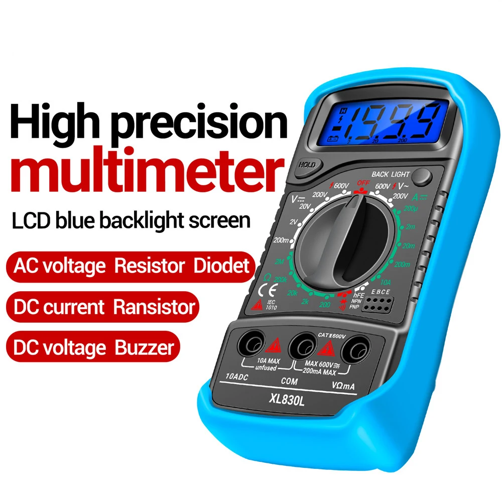 XL830L Digital Profissional Multimeter Electric Voltmeter Ammeter AC DC Voltage Tester high-precision Tester Electrician Tools
