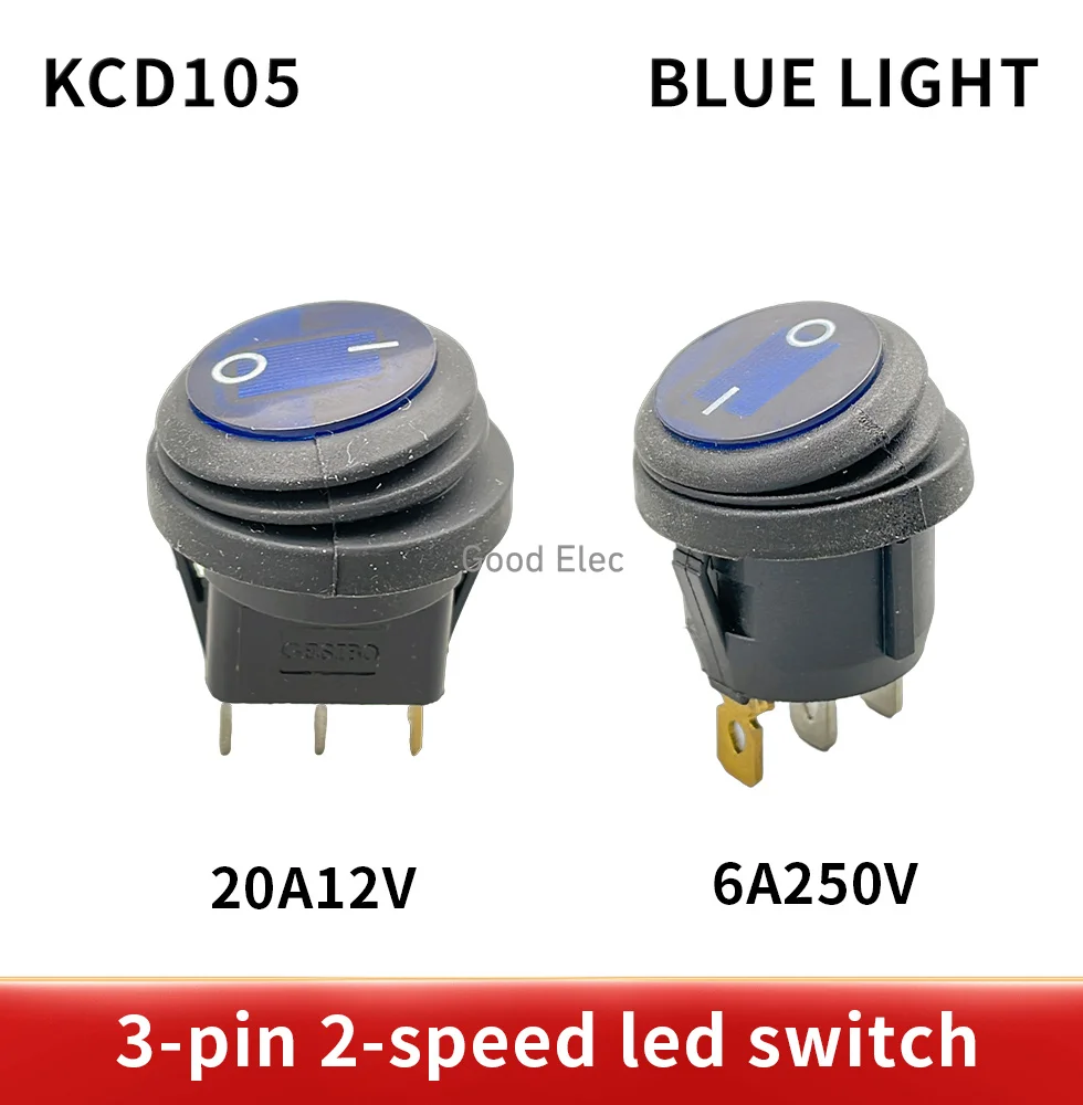 Waterproof White LED Rocker Switch With Blue Indicator Light – Perfect For Boats, Marine, & Automotive Use