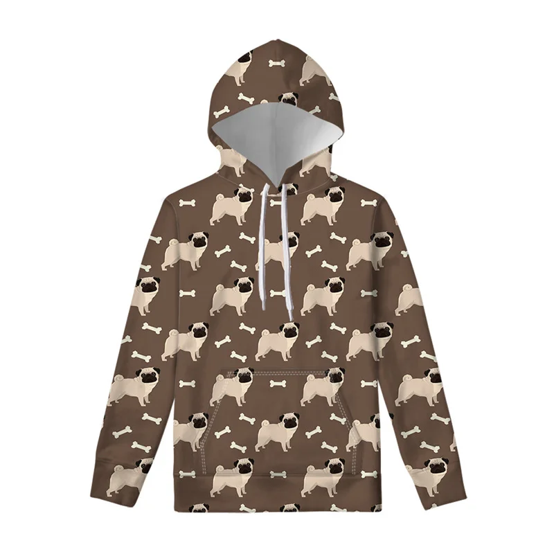 thumbnail image 1 of Sudadera con capucha con estampado 3D de Pug y animales para hombre, sudadera con capucha con estampado de perro, sudadera informal de manga larga a la moda para la calle, 1 of 5