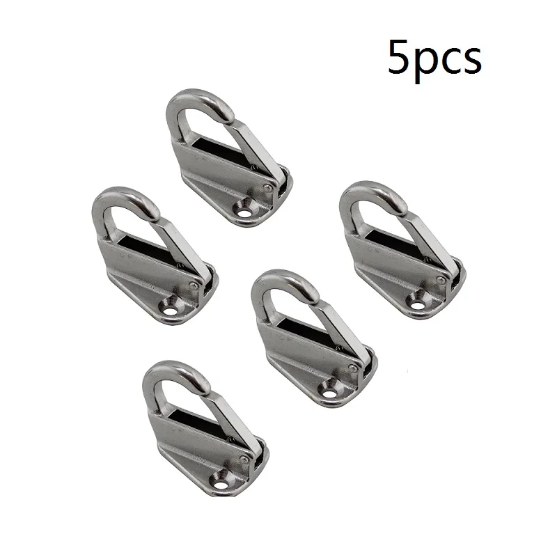 5PCS Closed Spring Clip Fending Hook Marine Boat Fender Hook Marine Stainless Steel 316 Boat Hardware
