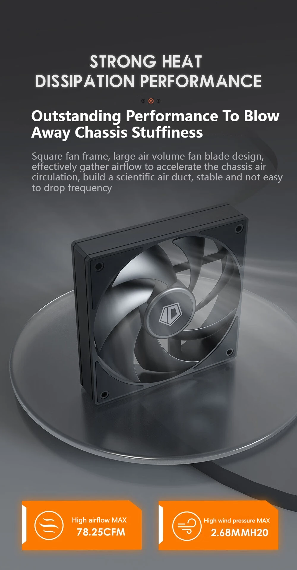 ID-COOLING AF-125 120mm FDB Bearing PWM Silent Fan, High Airflow Cooling for CPU