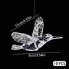 10Pcs Transparent Acrylic Hummingbird Pendant Ornaments Clear Mini Bird Animal Hanging Ornaments for Home Decoration Accessories 3
