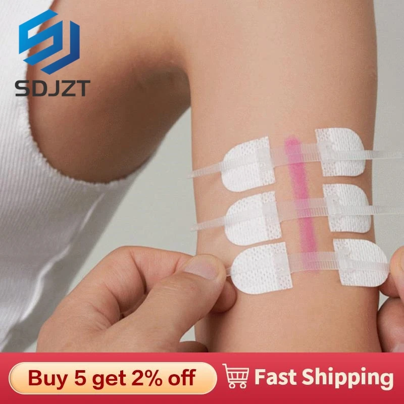 

3pcs/set Portable Zipper Tie Wound Closure Patch Hemostatic Patch Wound Fast Suture Zipper Band-Aid Outdoor Safety Survival