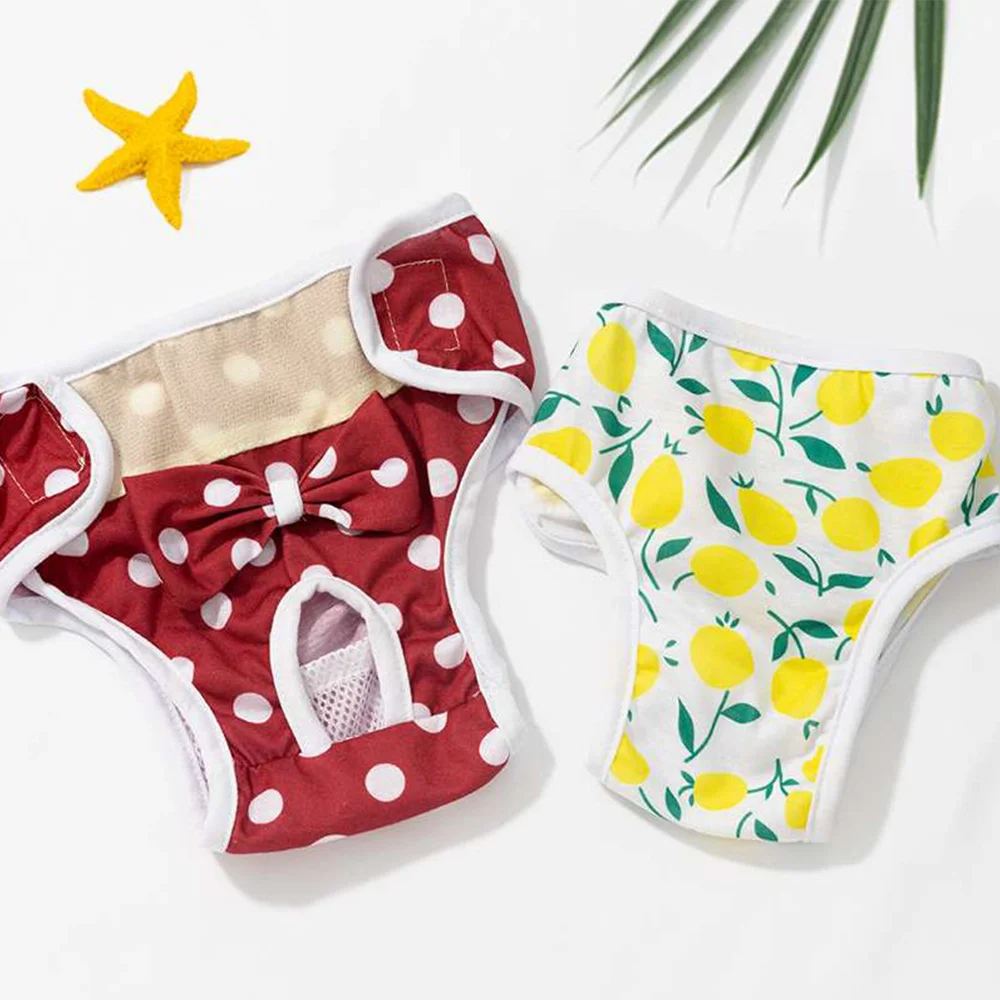 Dog Diapers Physiological Pant Puppy Women's Panties Shorts Underwear Washable Female Dog Diper Panties Pet Cat Clothes S-XL dog diapers pet diapers dog nappies