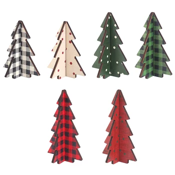 10/12/14CM 1Pc Christmas Decoration Dot Pattern Wooden Xmas Tree Decoration for Home Room Decoration 2025 New Year Gifts