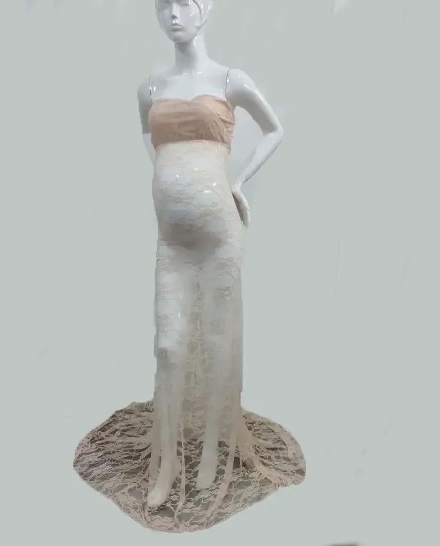 Sexy Lace Maternity Dresses Photography Props Long Fancy Pregnancy Dress Shoulderless Maxi Gown For Pregnant Women Photo Shoots (7)