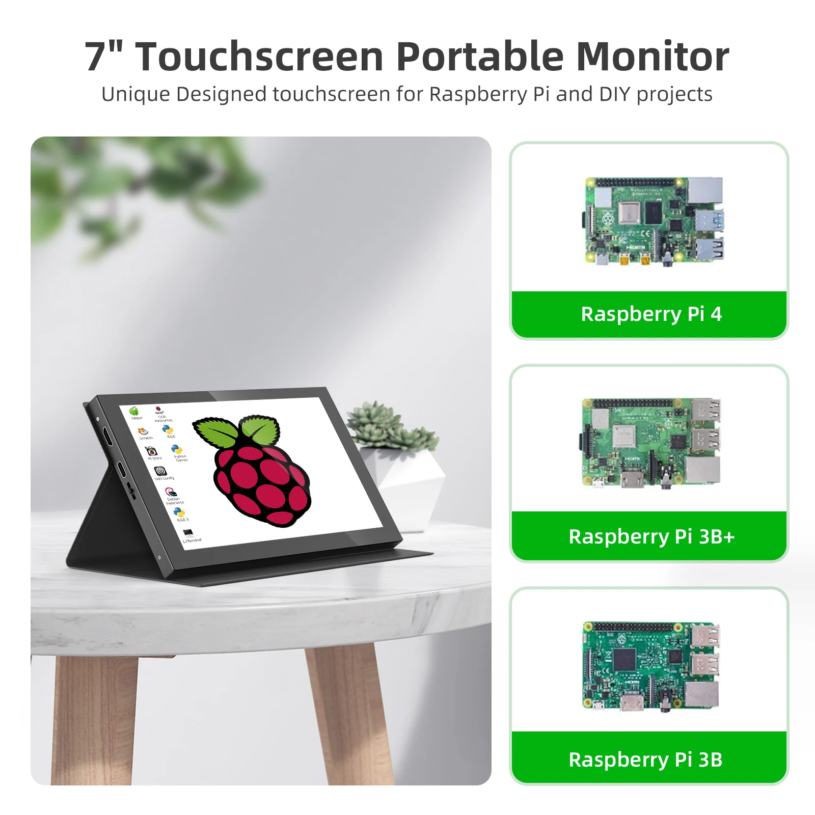 Raspberry pi Tela Polegadas 1024x600 Ips Mini Portátil Hdmi Monitor de Pontos Capacitivo Tela Sensível ao Toque para Banana pi Win7 10 11 Tela Toutch Screen Monitor Xbox Series x Monitor Portátil Monitor Gamer - Imagem 3