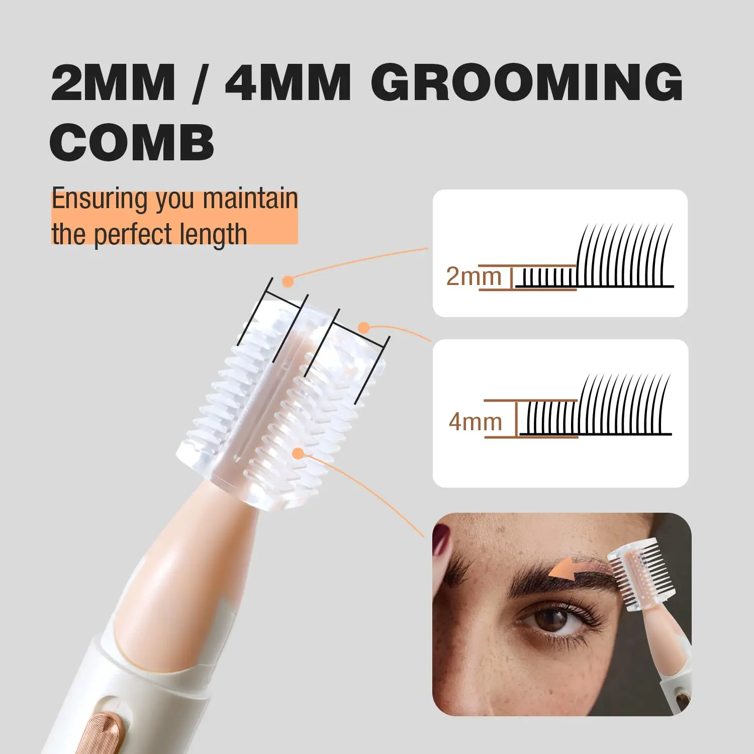 Facial Hair Remover ＆ Eyebrow Trimmer with Pivoting Head-Rechargeable Eyebrow Razor Painless Facial Trimmer on Lips Cheeks Chin