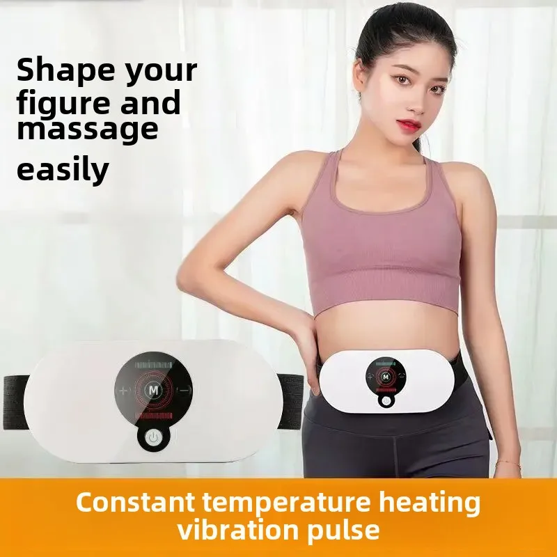 New Abdominal Massager Warm Stomach Care Vibration Waist Belt Hot Compress Abdomen Massager from Mainland China AE Stock