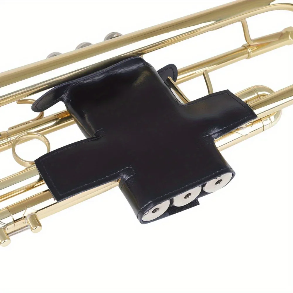 1PC Musical Instrument Trumpet Leather Case Black Anti-corrosive Protective Trumpet Piston Leather Case Padded Pipe Accessories