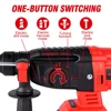 Brushless Cordless Electric Hammer Drill 3200RPM 4 Function Rotary Hammer 26mm Impact Drill Rechargeable For Makita 18V Battery 4
