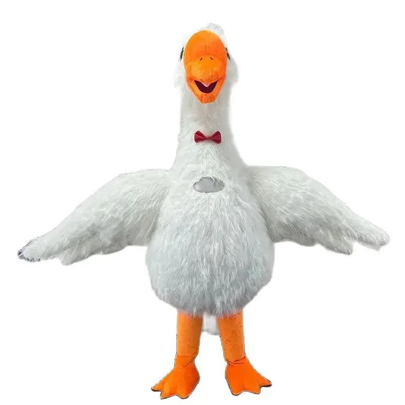 

2.6m Giant Inflatable Big White Goose Costume Adult Full Walking Mascot Suit Entertainment Blow Up Cosplay Party Advertisement