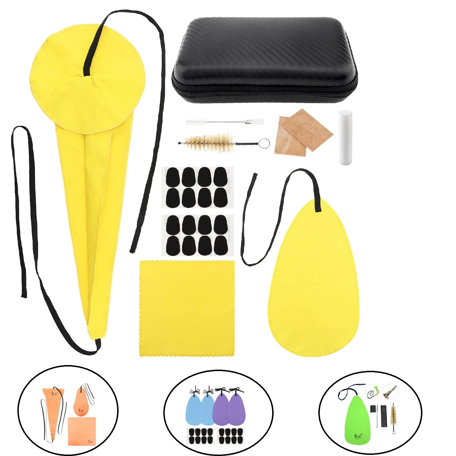 Cotton Saxophone Inner Chamber Cleaning Cloth Kits for Saxophone Clarinet Flute Trumpet Instruments Cleaning Cloth