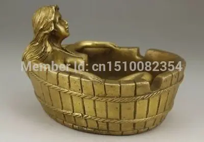 

Китайская старинная медная Статуэтка-пепельница для ванной